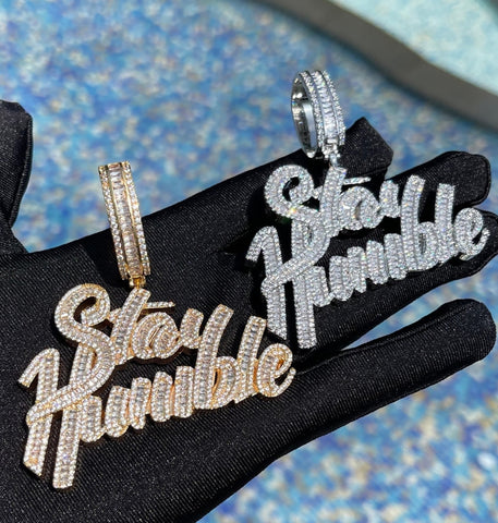 Moissanite Stay Humble Iced Out Hip Hop Pendant