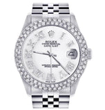 White Dial Moissanite Diamond Datejust Watch For Men's