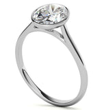 Bezel Set Oval Cut Moissanite Solitaire Ring