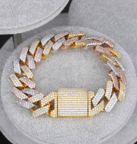 moissanite Iced Out Cuban Link Hip Hop Bracelet For Him