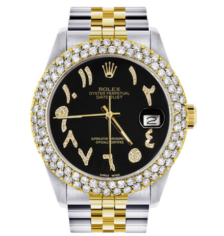 Dual Tone Moissanite Diamond Automatic Movement Wrist Watch