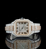 Stylish Iced Out Moissanite Diamond Wrist Watch