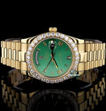 Classic & Stylish Moissanite Diamond Green Dial Watch