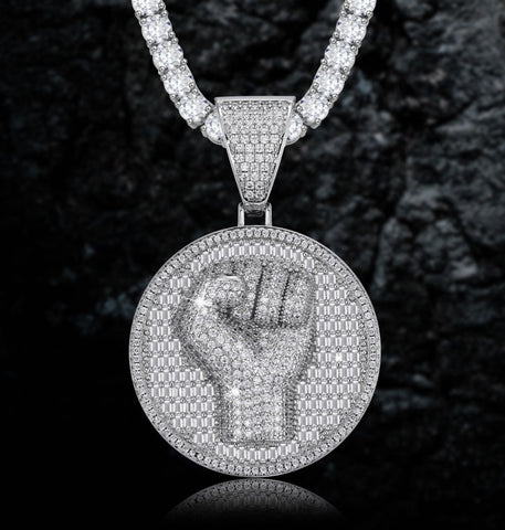 Colorless Moissanite Baguette Cut Hip Hop Pendant For Him