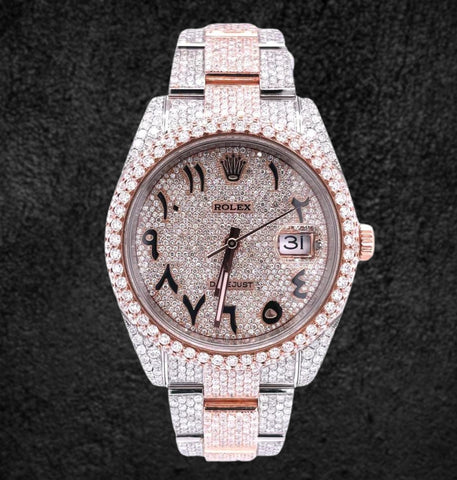 Iced Out Moissanite Diamond Datejust Watch