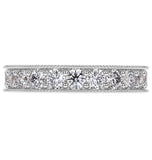 Moissanite Round Cut Filigree Wedding Band