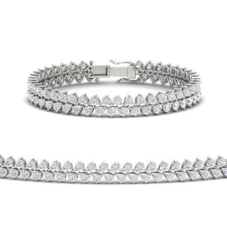 Pear Cut Moissanite Tennis Bracelet For Women