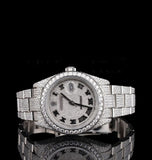 Iced Out Moissanite Diamond Roman Numerical Watch