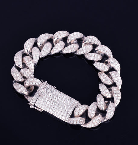 VVS1 Moissanite Diamond Iced Out Cuban Link Bracelet