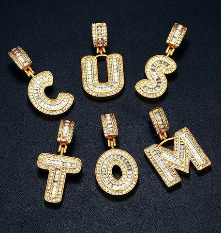 Customized Iced Out Baguette Cut Moissanite Pendant