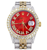 Iced Out Moissanite Diamond Red Dial Luxury Wrist Watch