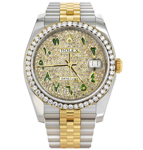 Moissanite Diamond Iced Out Dual Tone Watch