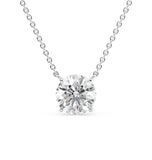 Round Cut Moissanite Hidden Halo Pendant