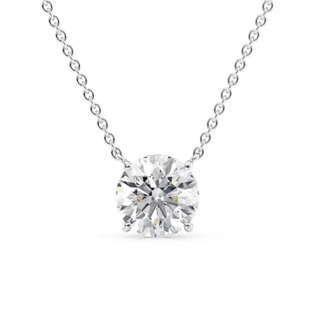 Round Cut Moissanite Hidden Halo Pendant