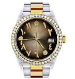 Brown Color Dial Moissanite Diamond Datejust Watch For Him