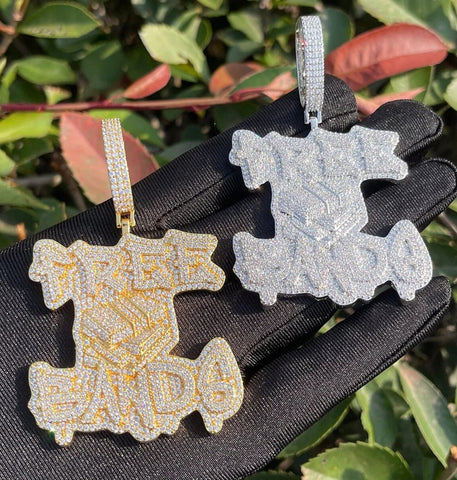 Free Bands Iced Out Moissanite Hip Hop Pendant