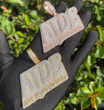 Iced Bubble Letter Hip Hop Pendant ATDB in Moissanite