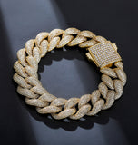 Iced Out Moissanite Cuban Link Hip Hop Bracelet For Him