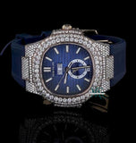 Moissanite Diamond Iced Out Rubber Strap Stylish Watch