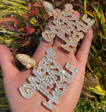 Wake Up Pray Hustle Iced Out Moissanite Hip Hop Pendant