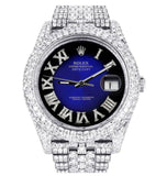 Fabulous Blue Dial Moissanite Diamond Iced Out Watch