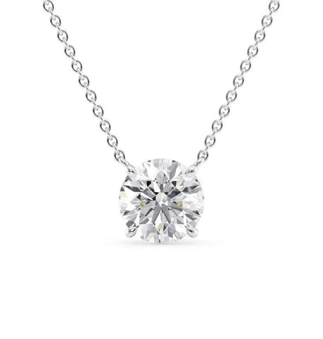 Moissanite Diamond Round Cut Solitaire Pendant