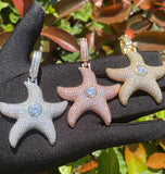 Moissanite Beach Star Pendant Fully Iced Out Hip Hop Pendant