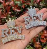 REV Pendant With Crown Iced Out Style Pendant