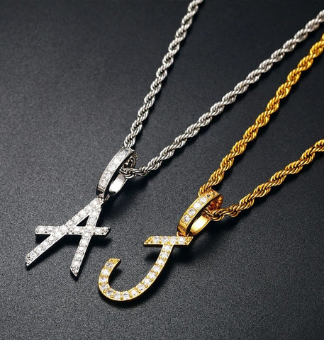 Moissanite Diamond Customized Alphabet Pendant