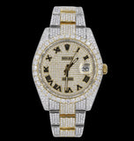 Dual Tone Moissanite Iced Out Hip Hop Datejust Watch