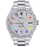 VVS1 Moissanite Diamond Iced Out Rainbow Numeral Watch