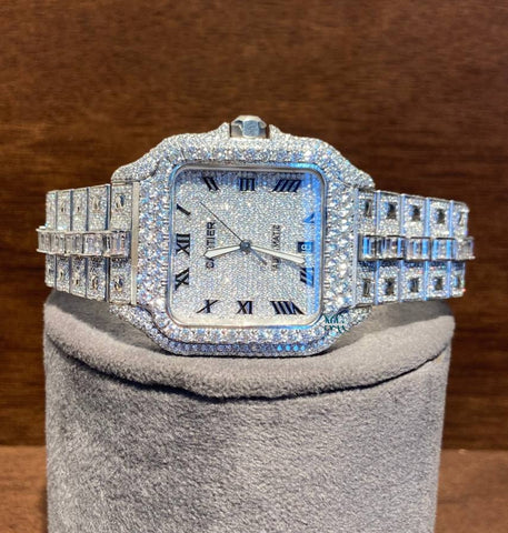 Moissanite Iced Out Baguette Cut Hip Hop Watch