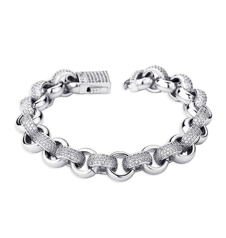 Moissanite Rolo Link Iced Out Hip Hop Bracelet