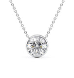 VVS1 Moissanite Bezel Set Round Cut Solitaire Pendat