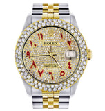 Red Arabic Numeral Iced Out Moissanite Luxury Watch