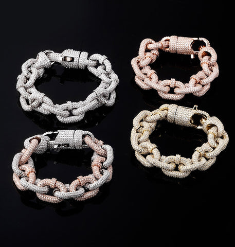 Iced Out Moissanite Hip Hop Bracelet For Him