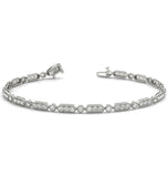 Round Brilliant Cut Moissanite Filigree Tennis Bracelet