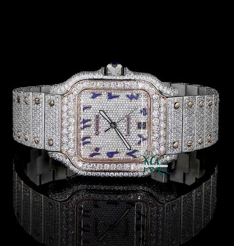 Iced Out Moissanite Diamond Automatic Movement Watch