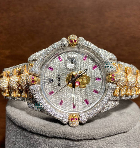 Moissanite Full Iced Out Skull Style Watch For Halloween Gift