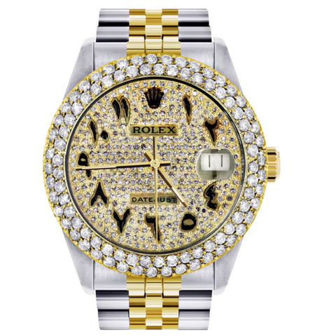 Iced Out Arabic Numeral Moissanite Diamond Watch