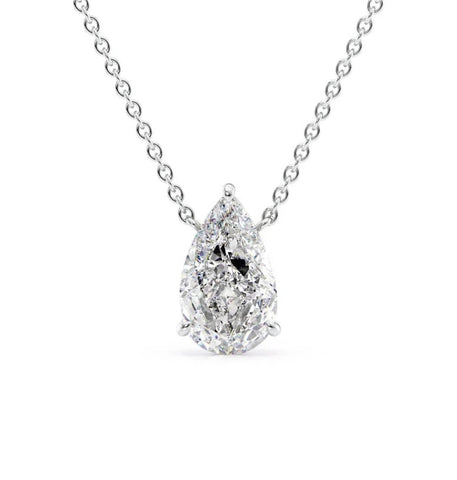 Pear Cut VVS1 Moissanite Solitaire Pendant