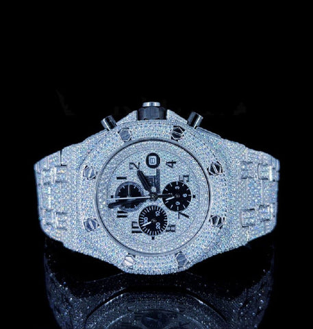 Chronograph Iced Out Moissanite Diamond Watch For Men's