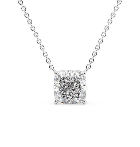 Cushion Cut Moissanite Solitaire Pendant