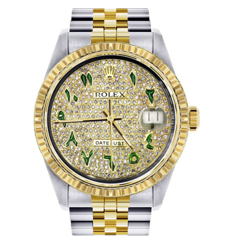 Dual Tone Moissanite Diamond Stylish Datejust Watch