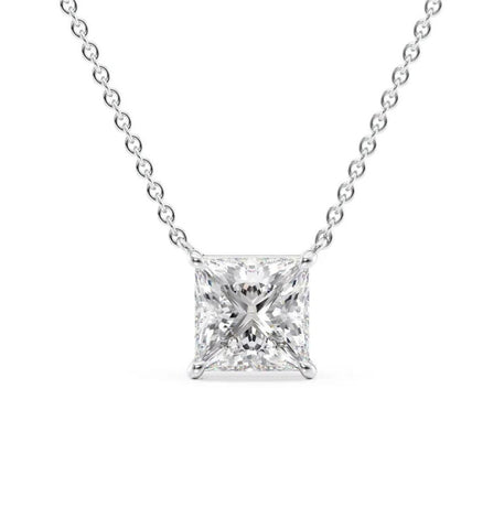 Princess Cut Moissanite Solitaire Pendant