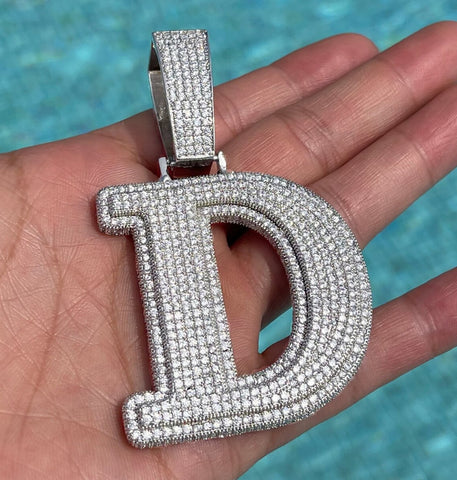 Iced Out Moissanite Alphabet Letter Hip Hop Pendant