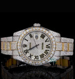 Classic Dual Tone Datjust Moissanite Diamond Hip Hop Watch