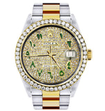 Oyster Band Dual Tone Moissanite Diamond Wrist Watch