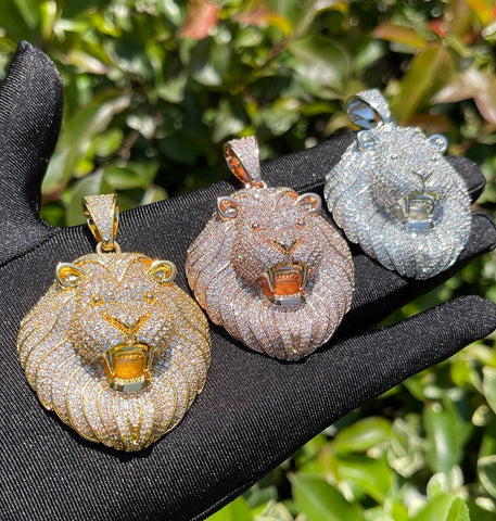 Rapper Style Moissanite Lion Face Hip Hop Pendant