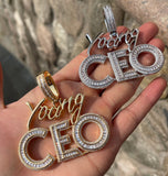 Custom Letter Young CEO Pendant VVS Moissanite Bling Necklace